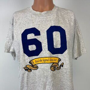 Vintage 90s 60 Years Old T Shirt Mens Size L Grey Made In USA Legend Lives On